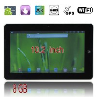 10.2 inch Android 2.3 Multi-Point Resistance Screen A8 VC882 1.3Ghz 1GB DDRⅡ8G HDD WIFI HDMI GPS Tablet PC- Silvery
