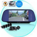 Complete Car Reversing Set - Rearview Camera, 4 Parking Sensors, Rearview Mirror