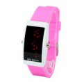 Fashion Unisex Candy Color Soft Silicone Wristband Digital LED Watch (rosa ou preto)